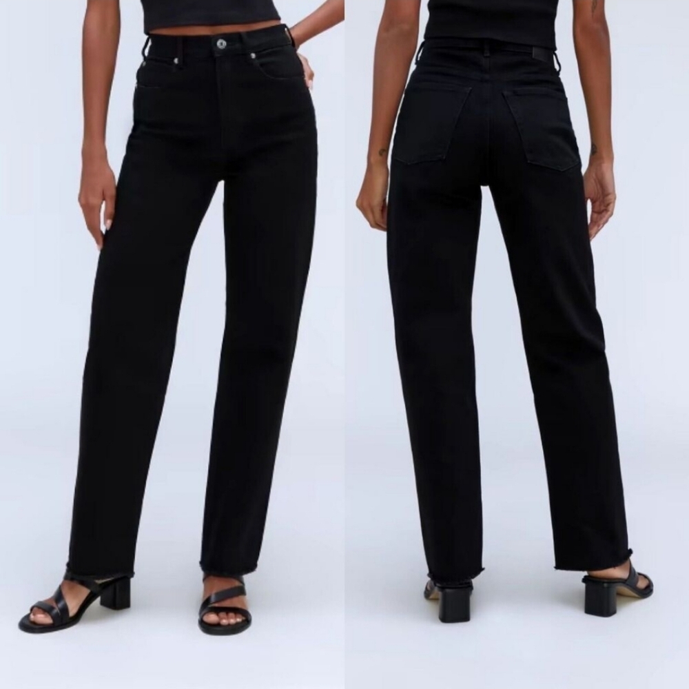NWOT Everlane Coal Black Way High Straight Leg Denim Jeans In 27 Regular - Picture 2 of 10